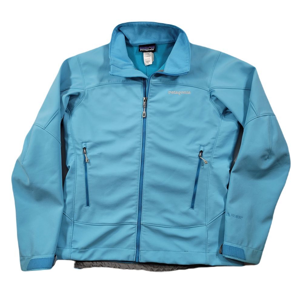 Patagonia Polartec Jacket Womens Medium Light Blue Softshell‎